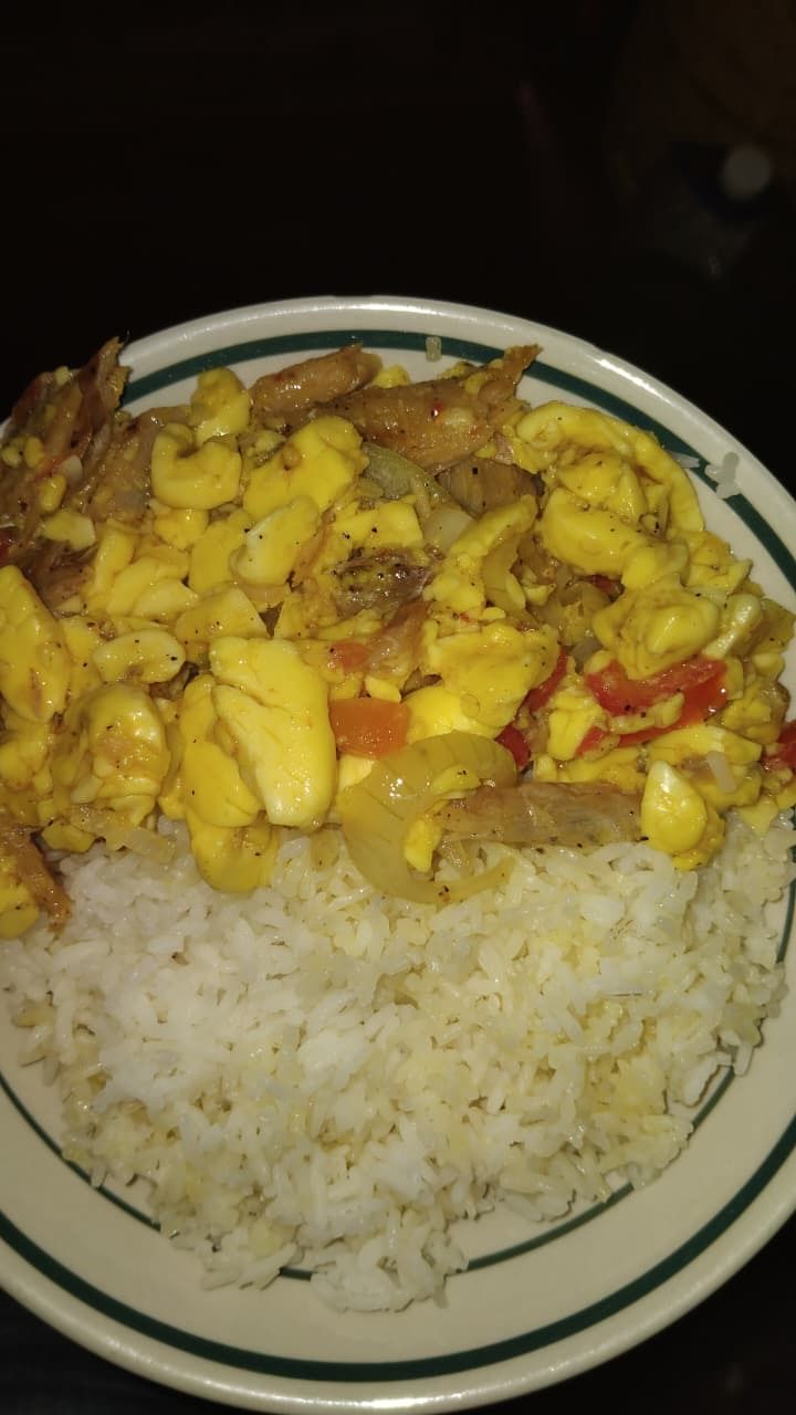 Ackee and saltfish over rice