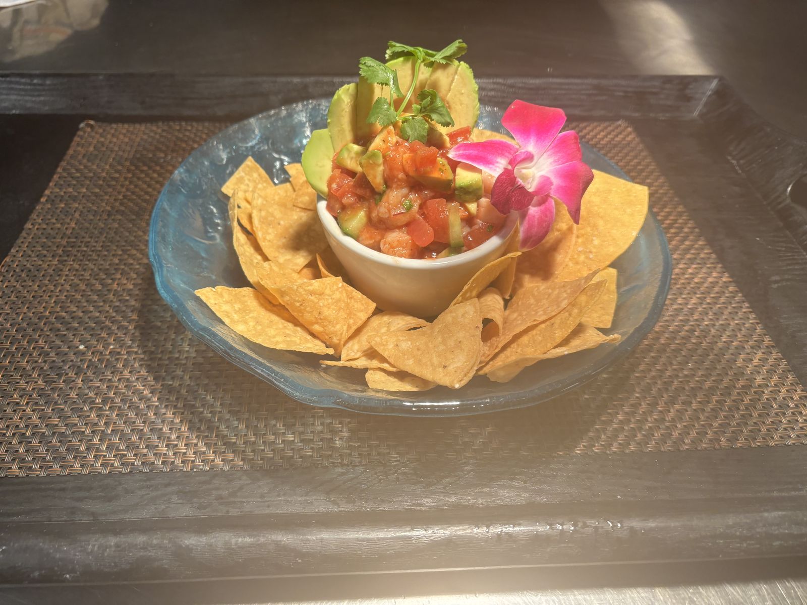 Ceviche with tortilla chips